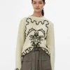 Object Jumpers & Cardigans<CHIO EMBROIDERED KNIT JUMPER (SANDSHELL/BLACK)