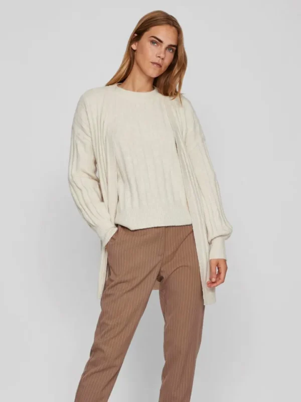Vila Jumpers & Cardigans<CIA OPEN CARDIGAN (NATURAL MELANGE)