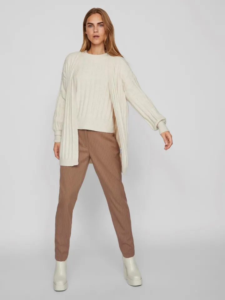 cia_open_cardigan_natural_1.webp Vila Jumpers & Cardigans<CIA OPEN CARDIGAN (NATURAL MELANGE)