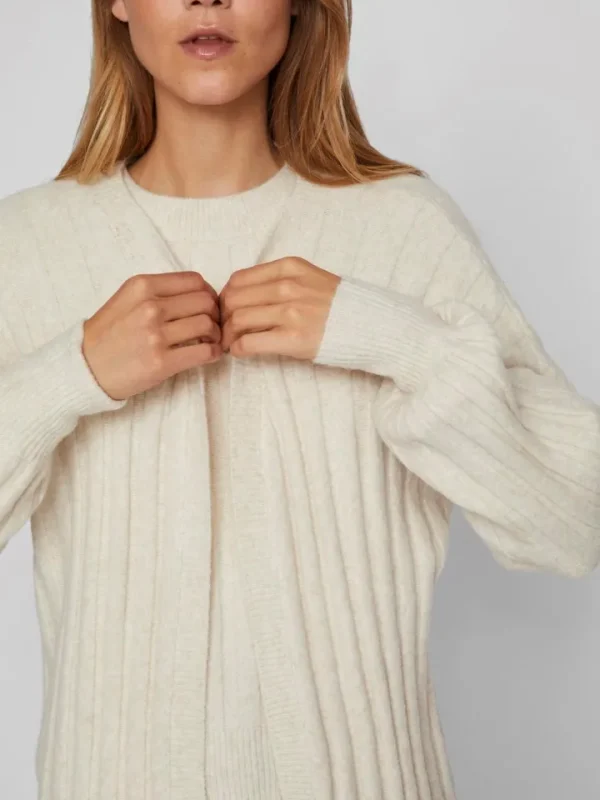 Vila Jumpers & Cardigans<CIA OPEN CARDIGAN (NATURAL MELANGE)