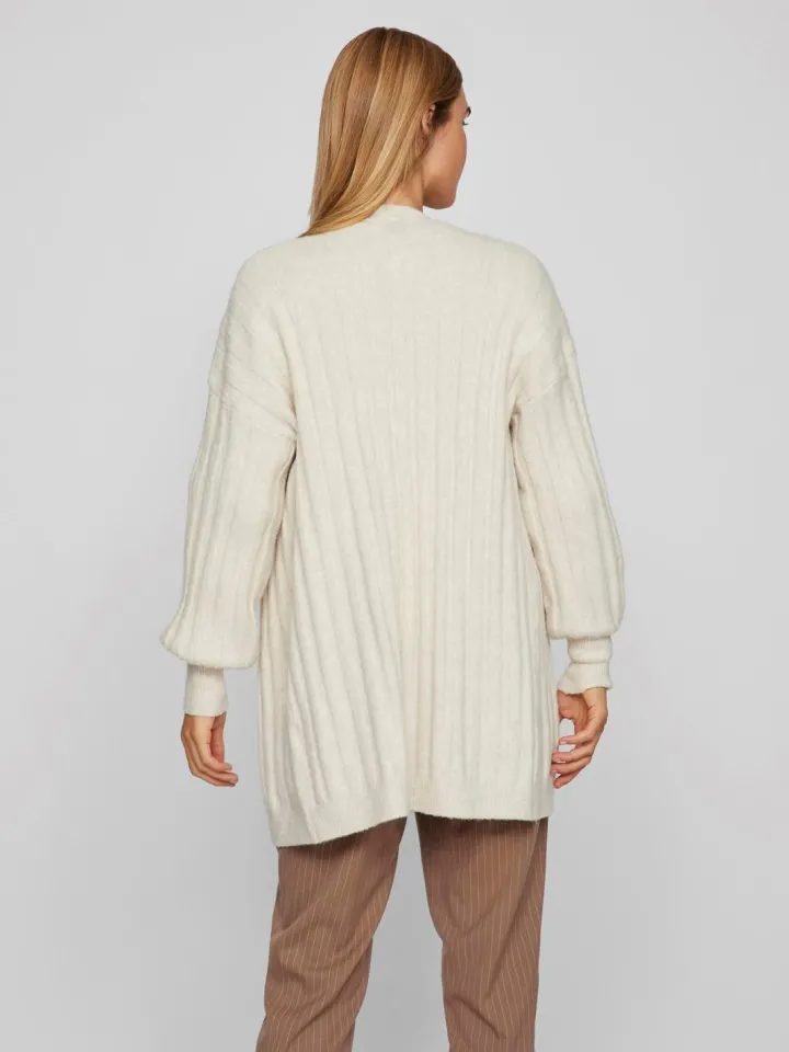 cia_open_cardigan_natural_3.webp Vila Jumpers & Cardigans<CIA OPEN CARDIGAN (NATURAL MELANGE)
