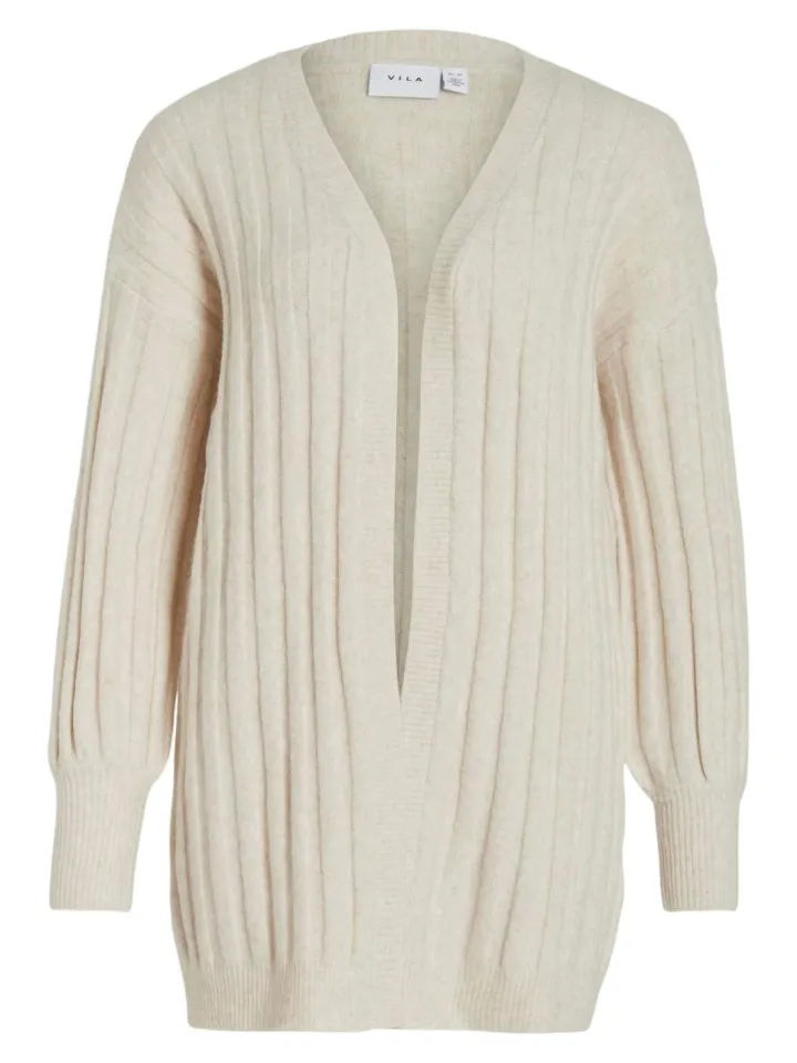 cia_open_cardigan_natural_4.webp Vila Jumpers & Cardigans<CIA OPEN CARDIGAN (NATURAL MELANGE)
