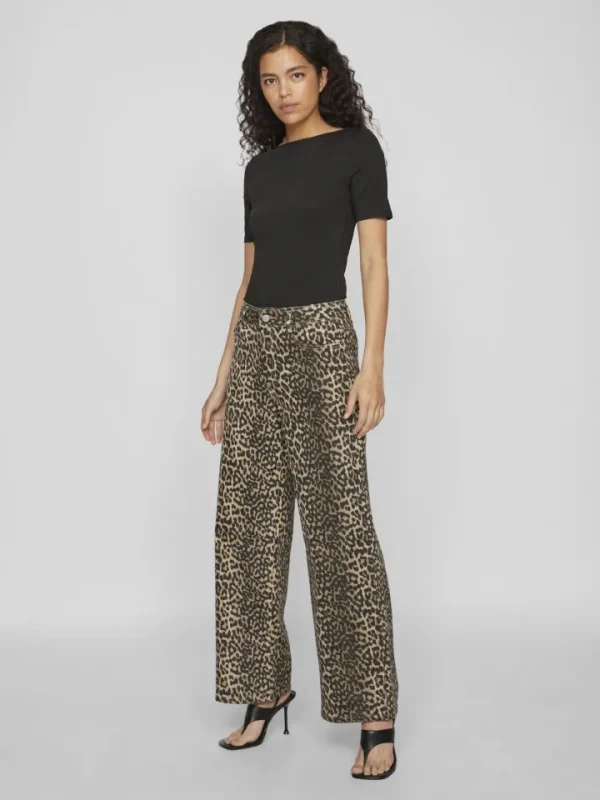 Vila Jeans<Ciara Leopard Print Jeans (Birch)
