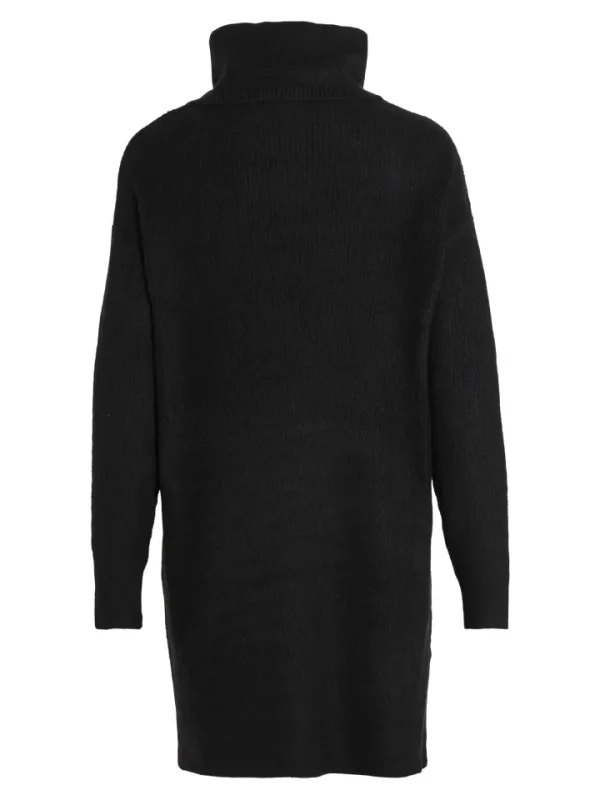 Vila Jumpers & Cardigans<CILLA ROLL NECK KNIT TUNIC (BLACK)