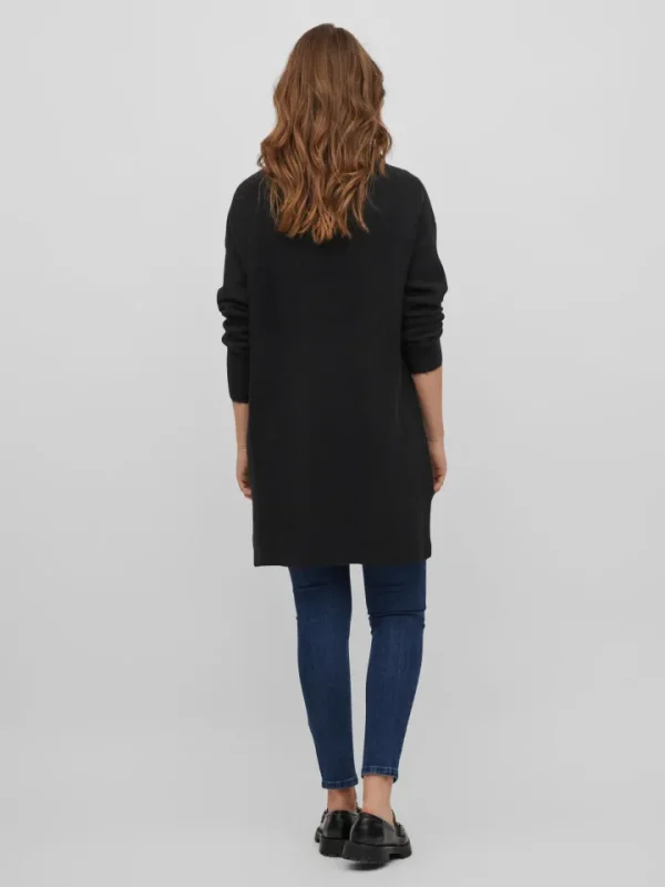 Vila Jumpers & Cardigans<CILLA ROLL NECK KNIT TUNIC (BLACK)