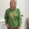 Ichi Jumpers & Cardigans<CINTI SWEAT TOP (WILLOW BOUGH)