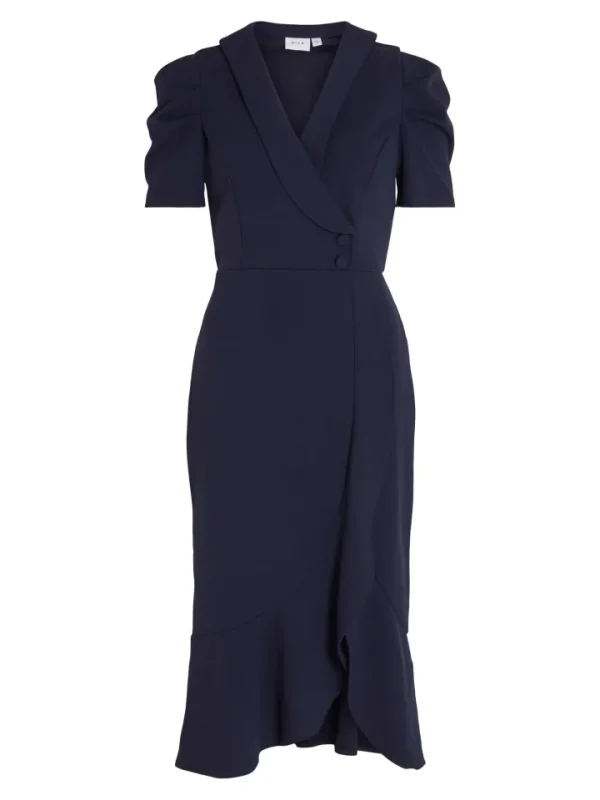 Vila Occasionwear<CLARA MIDI DRESS (NAVY)