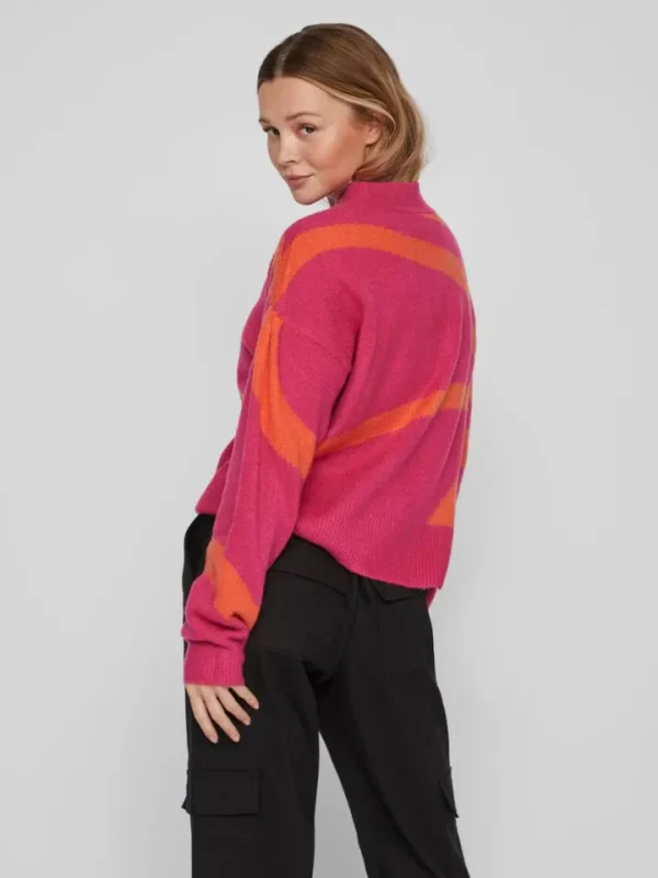 Vila Jumpers & Cardigans<Claro Knit Jumper (Pink Yarrow/Orange)