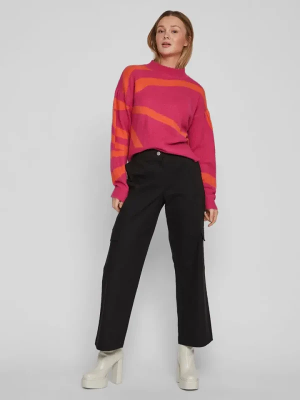 Vila Jumpers & Cardigans<Claro Knit Jumper (Pink Yarrow/Orange)
