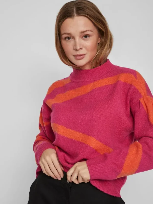 Vila Jumpers & Cardigans<Claro Knit Jumper (Pink Yarrow/Orange)