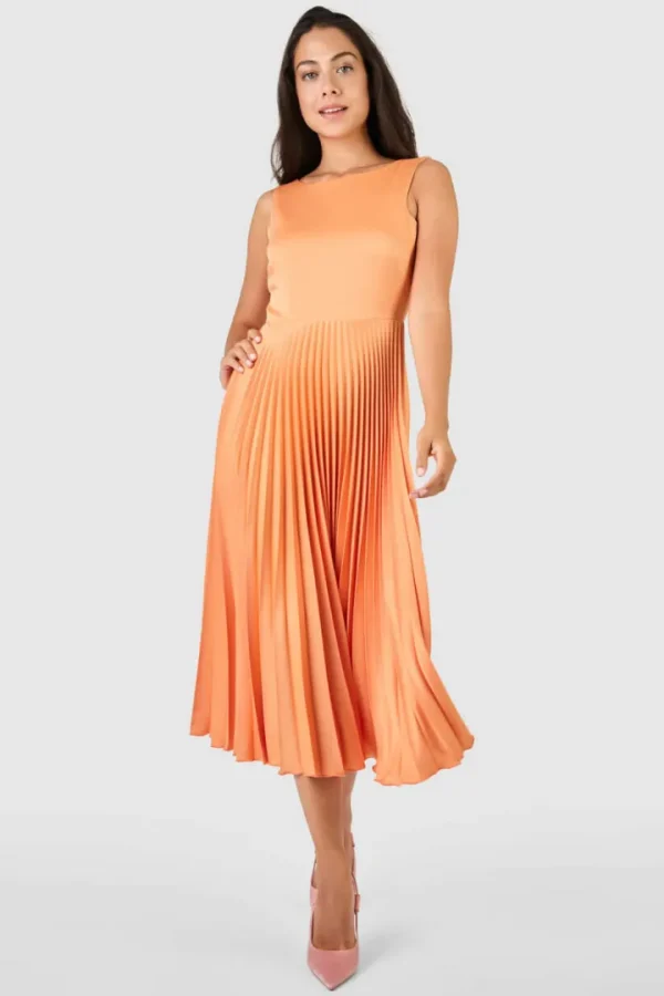 Closet Occasionwear<Clementine Pleated Dress (Peach)