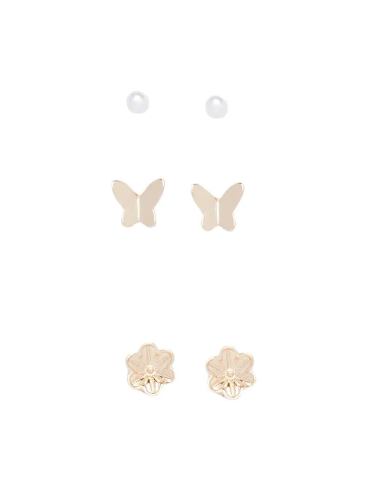 clene_may_pack_earstuds_g_0.webp Pieces Jewellery<CLENE MAY 3-PACK EARSTUDS (GOLD)