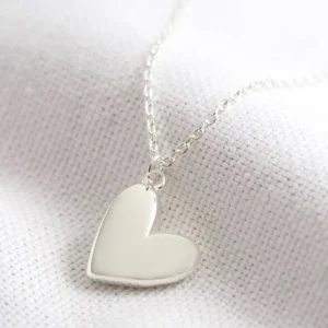 Lisa Angel Jewellery<3D Heart Necklace (Silver)