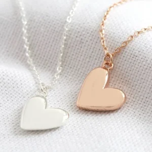 Lisa Angel Jewellery<3D Heart Necklace (Silver)