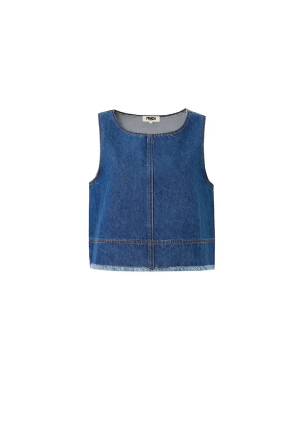 Frnch Camis & Vests<Dafne Denim Crop Top ( Jean)