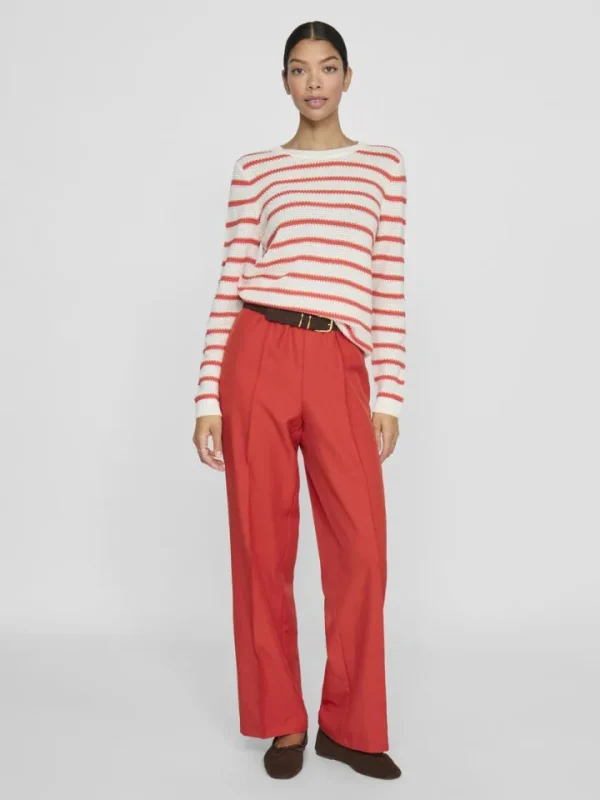 Vila Jumpers & Cardigans<Dalo Stripe Jumper (White/Dubarry)
