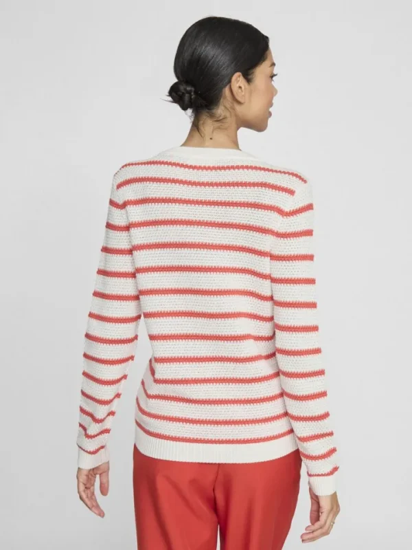 Vila Jumpers & Cardigans<Dalo Stripe Jumper (White/Dubarry)