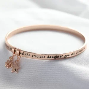 Lisa Angel Jewellery<Daughter Meaningful Word Bangle (Rose Gold)