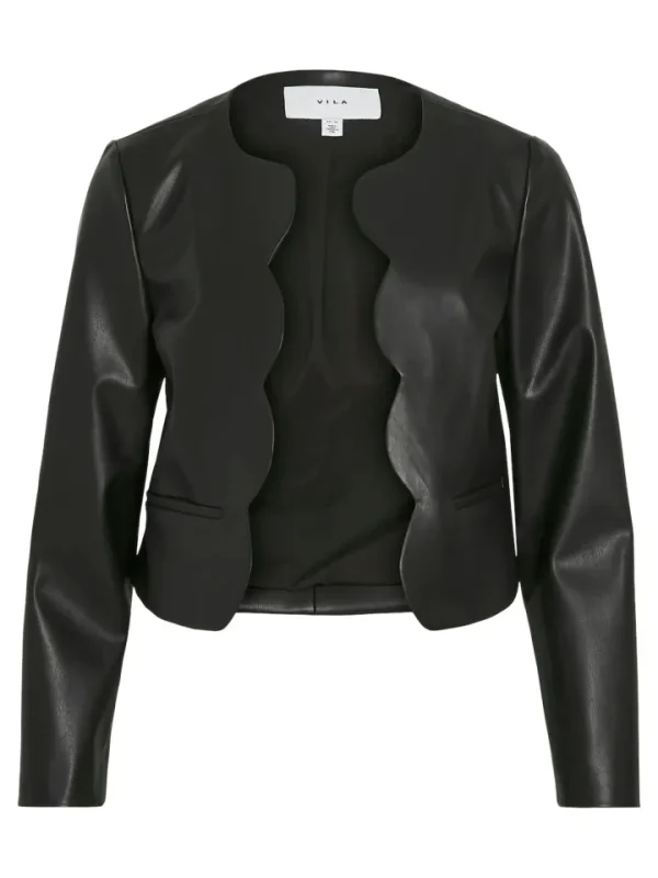 Vila Jackets<Dede Faux Leather Scalloped Jacket
