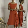 Jolie Moi Occasionwear<DESIREE FRILL FIT & FLARE DRESS (SCARLET RED)