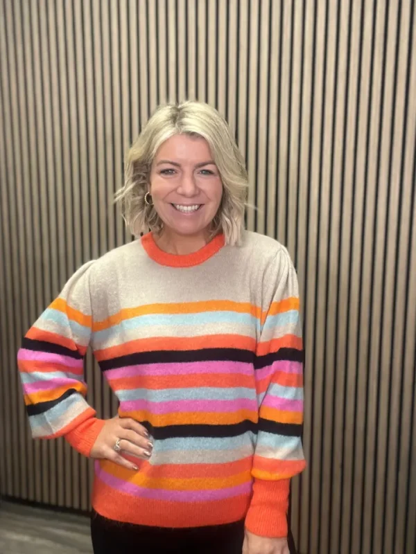 Ichi Jumpers & Cardigans<DUSKY KNITTED JUMPER (MULTICOLOUR)