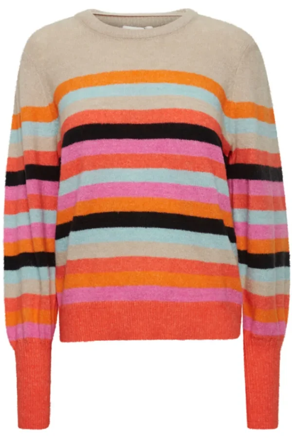 Ichi Jumpers & Cardigans<DUSKY KNITTED JUMPER (MULTICOLOUR)