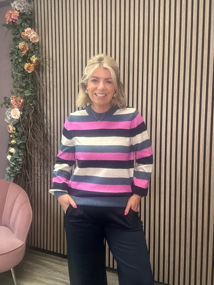 eden_jumper_multicolour_s_0.webp Ichi Jumpers & Cardigans<Eden Jumper ( Stripe)