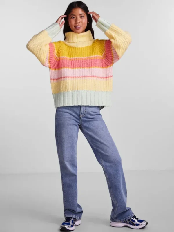 Pieces Jumpers & Cardigans<Eila Turtle Neck Knit (Double Cream)