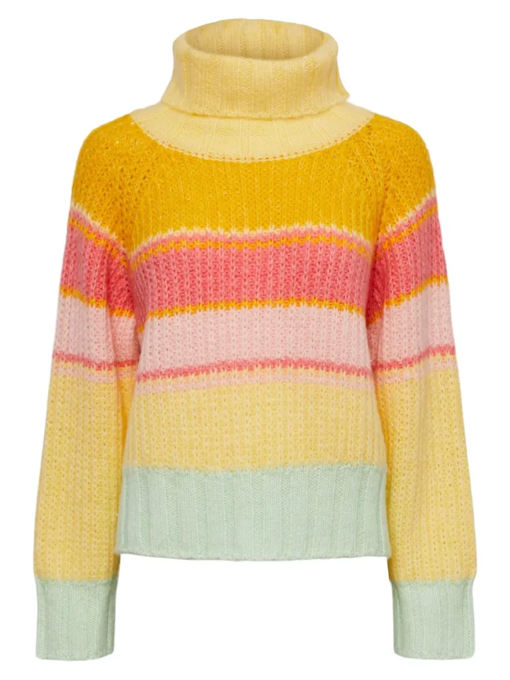 eila_turtle_neck_knit_dou_3.webp Pieces Jumpers & Cardigans<Eila Turtle Neck Knit (Double Cream)