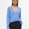Object Jumpers & Cardigans<ELEANA V-NECK JUMPER (PROVENCE/MELANGE)