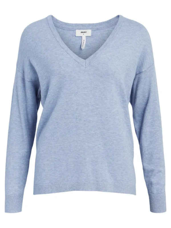Object Jumpers & Cardigans<Eleana V-Neck Jumper (Serenity MELANGE)