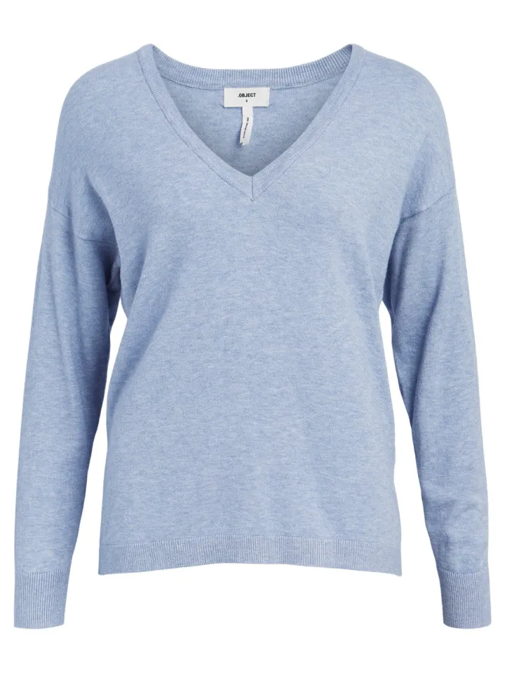eleana_vneck_jumper_seren_4.webp Object Jumpers & Cardigans<Eleana V-Neck Jumper (Serenity MELANGE)