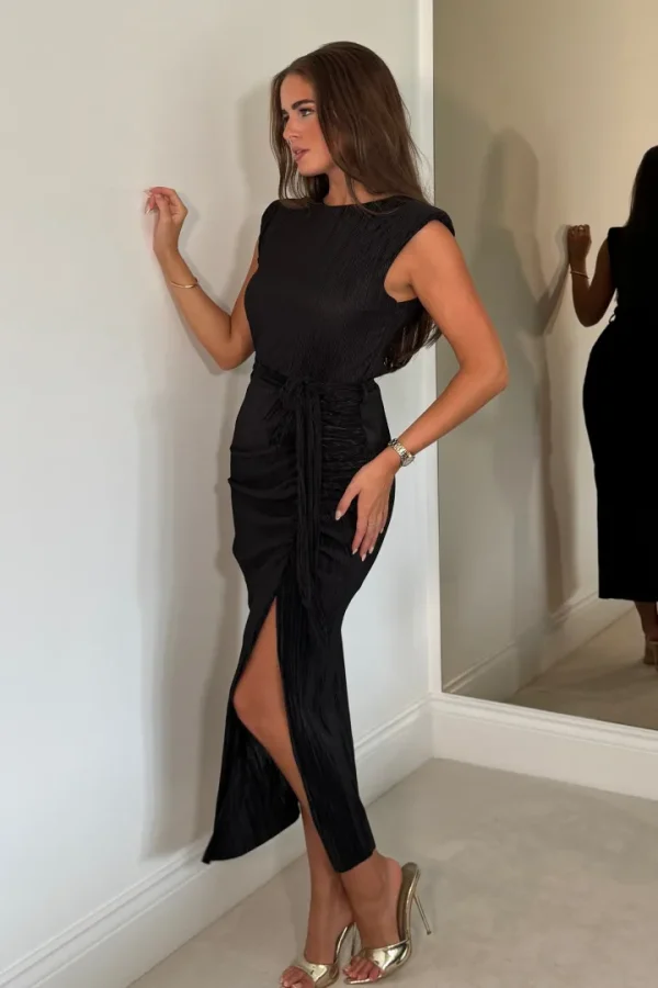 Girl in Mind Occasionwear<Elena Ruched Seamed Midi Dress