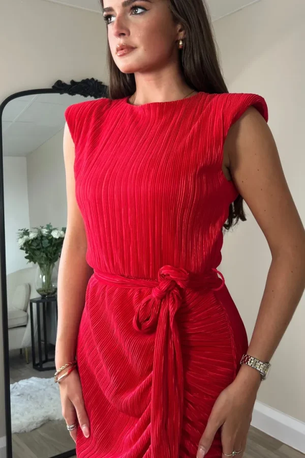 Girl in Mind Occasionwear<Elena Ruched Seamed Midi Dress