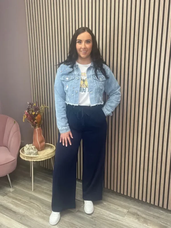 Vila Pants<ELIN WIDE LEG PANTS (NAVY)