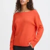Ichi Jumpers & Cardigans<Ella Boat Neck Jumper (Fiesta)