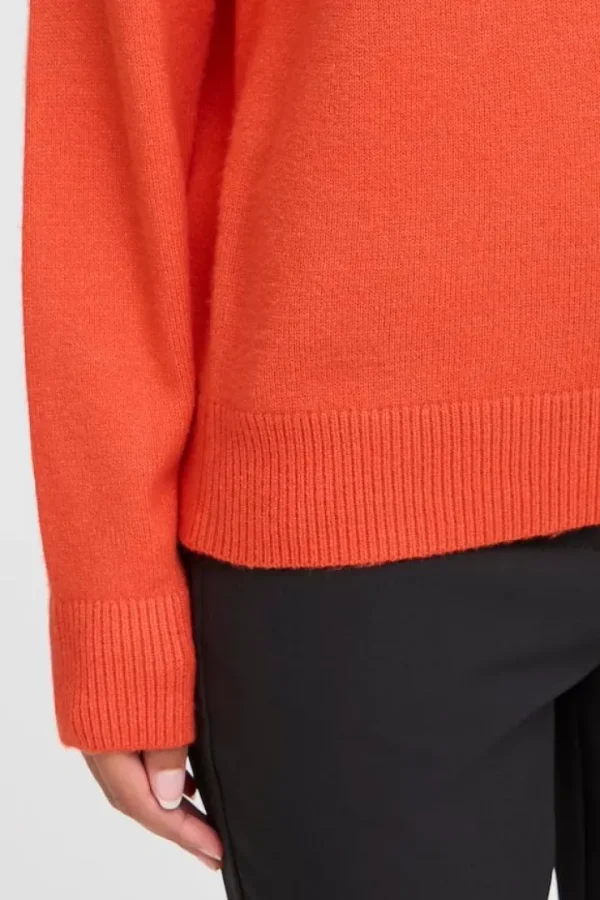 Ichi Jumpers & Cardigans<Ella Boat Neck Jumper (Fiesta)