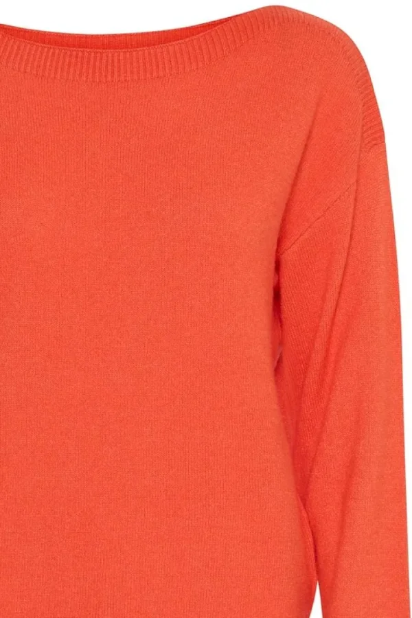 Ichi Jumpers & Cardigans<Ella Boat Neck Jumper (Fiesta)
