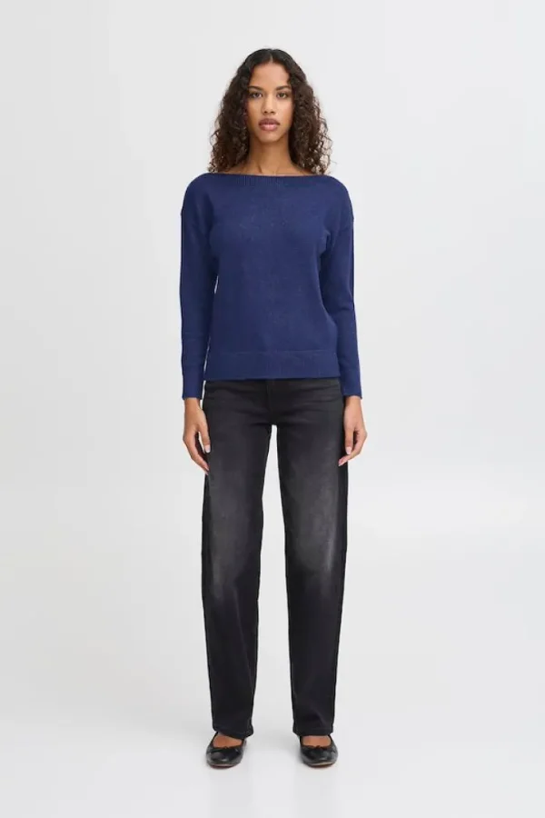 Ichi Jumpers & Cardigans<Ella Boat Neck Jumper (Medieval )