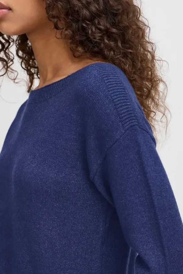 Ichi Jumpers & Cardigans<Ella Boat Neck Jumper (Medieval )