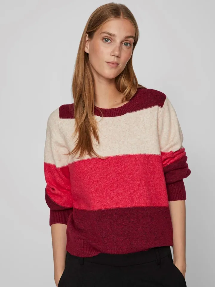 ellie_jumper_beef_red_0.webp Vila Jumpers & Cardigans<Ellie Jumper (Beef Red)