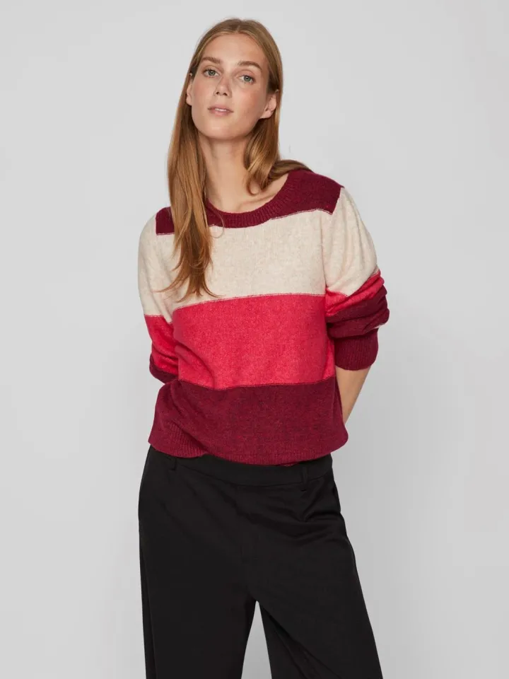 ellie_jumper_beef_red_2.webp Vila Jumpers & Cardigans<Ellie Jumper (Beef Red)
