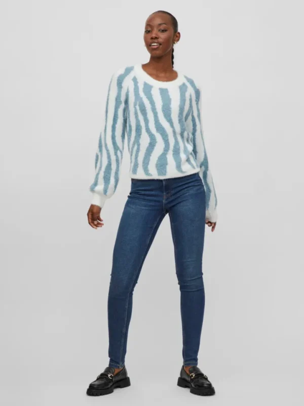 Vila Jumpers & Cardigans<Ello Knit Top (White Alyssum /tourmaline)