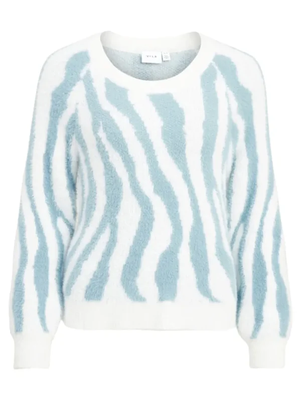 Vila Jumpers & Cardigans<Ello Knit Top (White Alyssum /tourmaline)