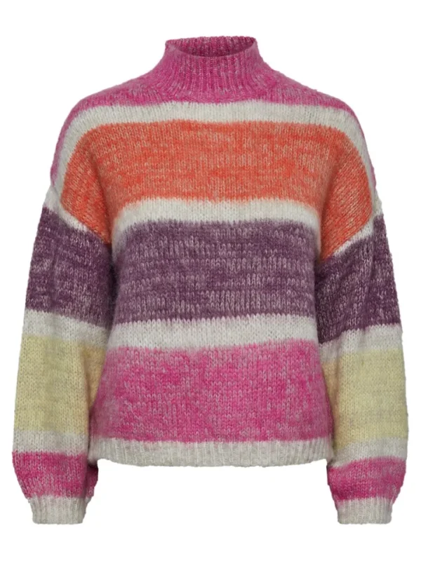 Pieces Jumpers & Cardigans<Emilyn High Neck Knit (Rose Violet Tago-Chsm-Elfin Yellow)