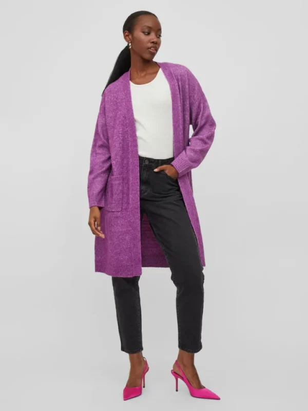 Vila Jumpers & Cardigans<Ericka Open Knit Cardigan (Sparking Grape)