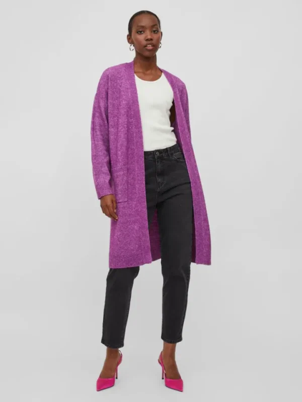 Vila Jumpers & Cardigans<Ericka Open Knit Cardigan (Sparking Grape)