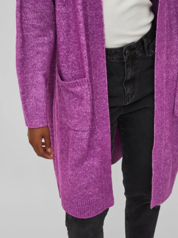 Vila Jumpers & Cardigans<Ericka Open Knit Cardigan (Sparking Grape)