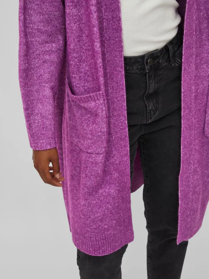 ericka_open_knit_cardigan_4.webp Vila Jumpers & Cardigans<Ericka Open Knit Cardigan (Sparking Grape)