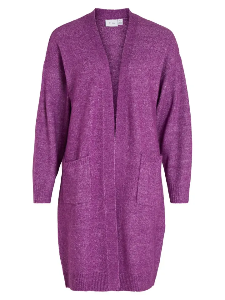 ericka_open_knit_cardigan_5.webp Vila Jumpers & Cardigans<Ericka Open Knit Cardigan (Sparking Grape)